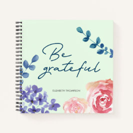 Cuaderno Agradecimiento Guión Acuarela Flores gratitud