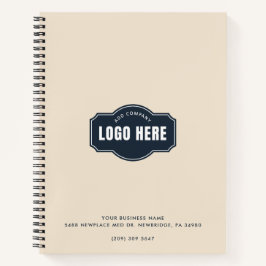 Cuaderno Agrega el logotipo de tu empresa elegante personal