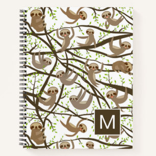 Cuaderno ¡Agrega tu inicial Patrón de eslogan sonriente