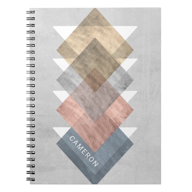 Cuaderno Agrega tu nombre | Alinear con diamantes I (Frente)