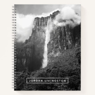 Cuaderno Agrega tu nombre   Angel cae en negro y blanco