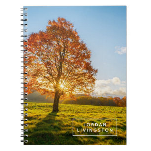 Cuaderno Agrega tu nombre Árbol en llamas
