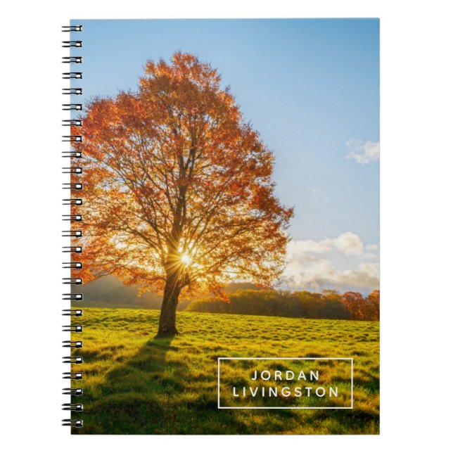 Cuaderno Agrega tu nombre | Árbol en llamas (Frente)