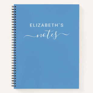 Cuaderno Agrega tu nombre   Azul simple