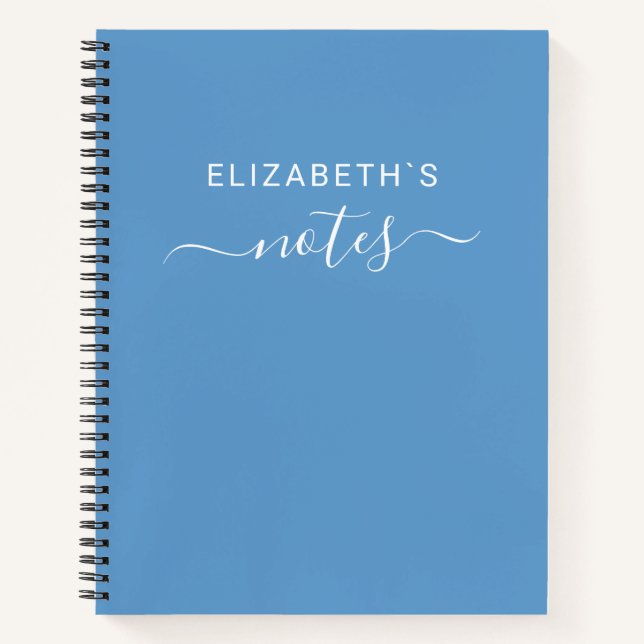 Cuaderno Agrega tu nombre | Azul simple (Anverso)