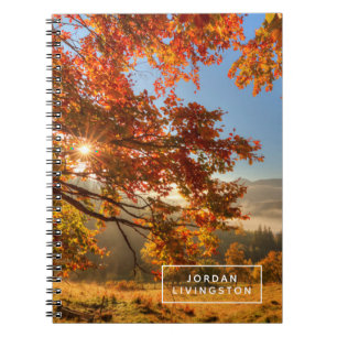 Cuaderno Agrega tu nombre   Bosque otoñal en las montañas