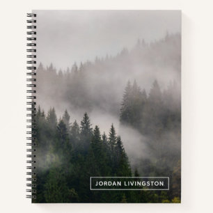 Cuaderno Agrega tu nombre   Bosque polvoriento en las monta