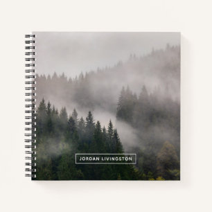 Cuaderno Agrega tu nombre   Bosque polvoriento en las monta
