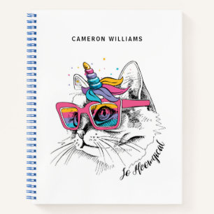 Cuaderno Agrega tu nombre   Caticorn   Tan Meowgical