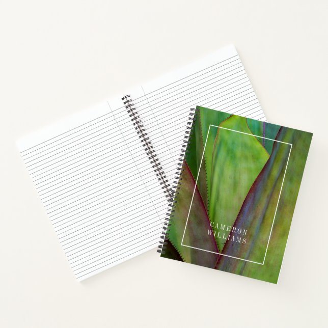 Cuaderno Agrega tu nombre | Detalle de planta agave (Interior)