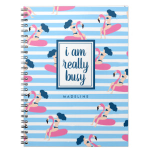 Cuaderno Agrega tu nombre   Estoy realmente ocupado   Chica