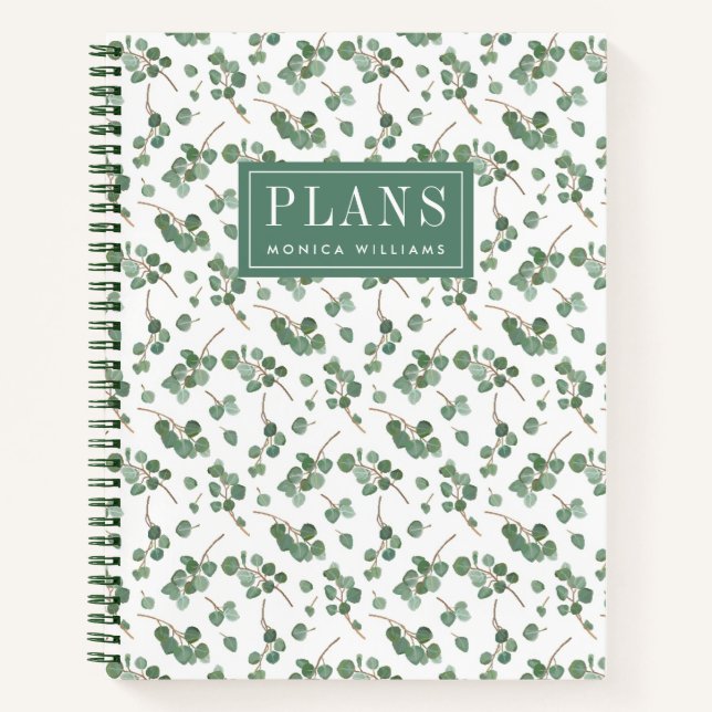 Cuaderno Agrega tu nombre | Eucalyptus Silver Dollar Tree (Anverso)