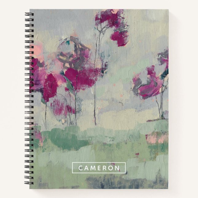 Cuaderno Agrega tu nombre | Fuchsia Treeline (Anverso)