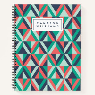 Cuaderno Agrega tu nombre Geométrica moderna de mediados