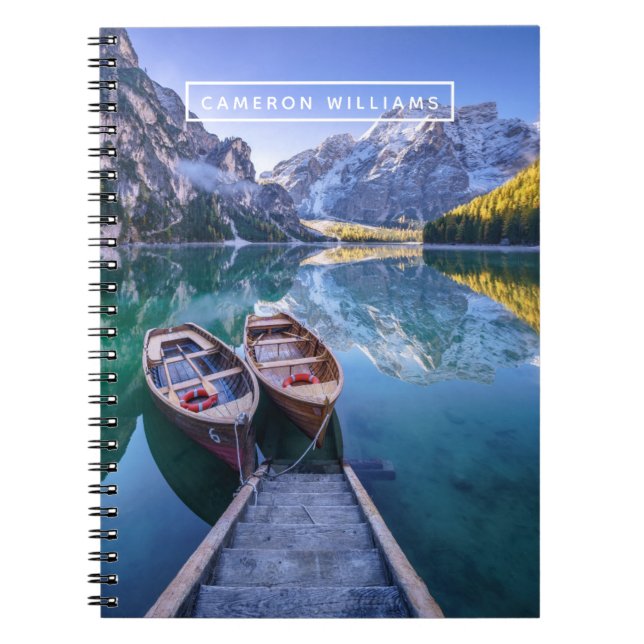 Cuaderno Agrega tu nombre | Lago Braies | Alpes Dolomitas,  (Frente)