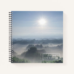 Cuaderno Agrega tu nombre Luz solar brillante en el árbol