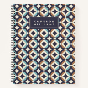 Cuaderno Agrega tu nombre Marrón moderno y Verde azulado