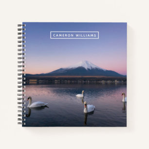 Cuaderno Agrega tu nombre   Monte Fuji   Lago Yamanaka