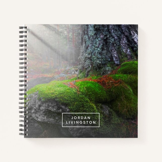 Cuaderno Agrega tu nombre | Moss en el bosque (Anverso)