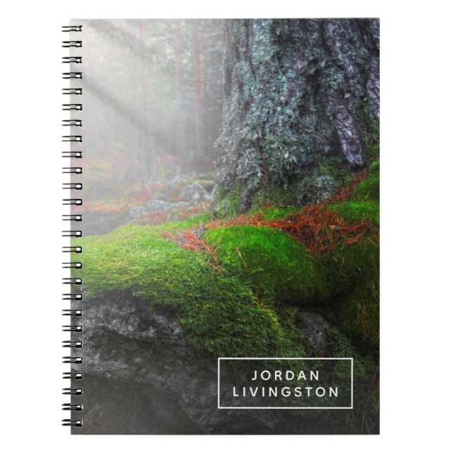 Cuaderno Agrega tu nombre | Moss en el bosque (Frente)