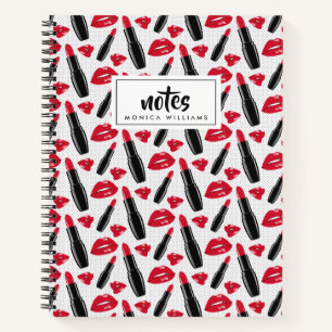 Cuaderno Agrega tu nombre Palo De Labios Y Tejidos Polka