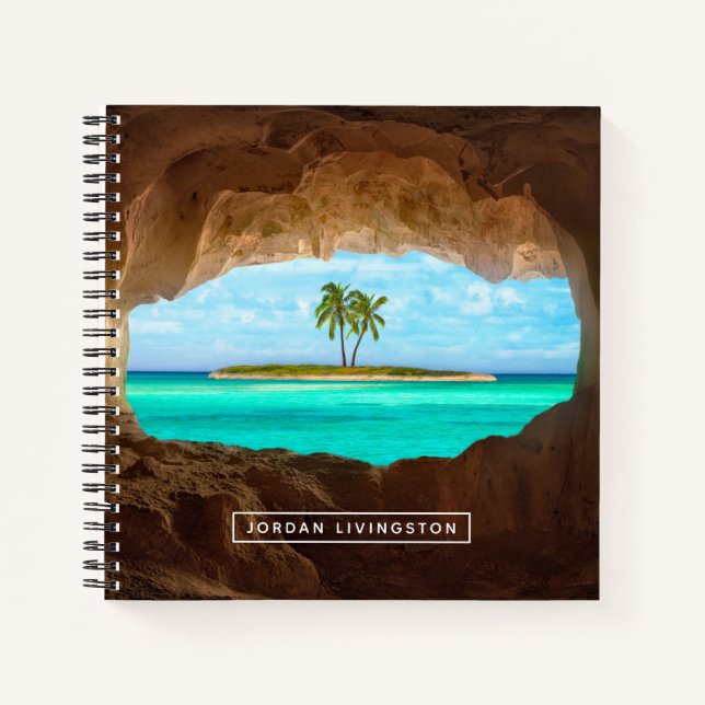 Cuaderno Agrega tu nombre | Paraíso en el Caribe (Anverso)