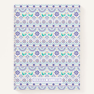 Cuaderno Agrega tu nombre   Patrón de arte folclórico mex