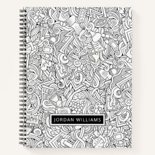 Cuaderno Agrega tu nombre   Patrón de B&W médico