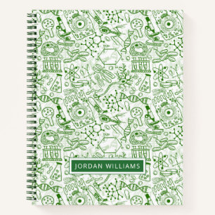 Cuaderno Agrega tu nombre   Patrón de biología verde