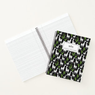 Cuaderno Agrega tu nombre Patrón de Llama Feliz