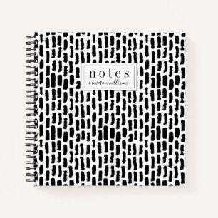 Cuaderno Agrega tu nombre   Patrón de pincel negro
