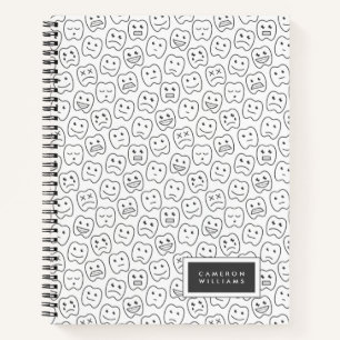 Cuaderno Agrega tu nombre   Patrón feliz de los dientes