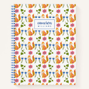 Cuaderno Agrega tu nombre   Patrón floral de Bonito Pastel 