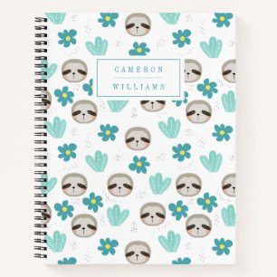 Cuaderno Agrega tu nombre   Patrón floral dulce eslovaco