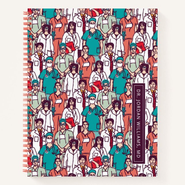 Cuaderno Agrega tu nombre | Patrón Médica y cirujano (Anverso)
