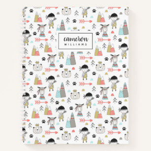 Cuaderno Agrega tu nombre   Pequeños animales de bosque y 