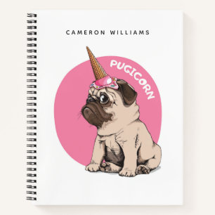 Cuaderno Agrega tu nombre   Pugicorn