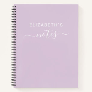 Cuaderno Agrega tu nombre Púrpura simple Pastel