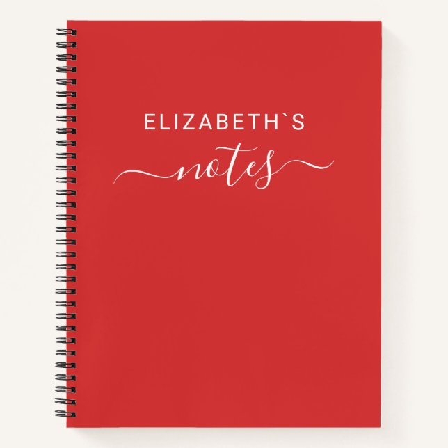 Cuaderno Agrega tu nombre | Rojo simple (Anverso)