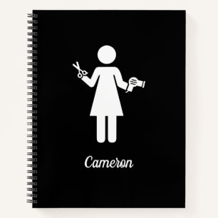 Cuaderno Agrega tu nombre   Símbolo de peluquero