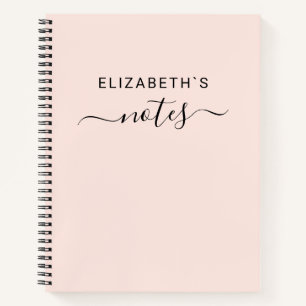 Cuaderno Agrega tu nombre   Simple rosa Rubor