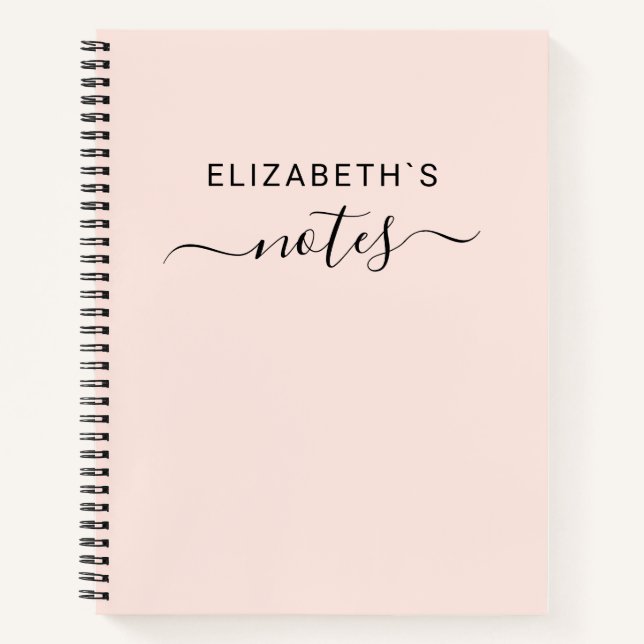 Cuaderno Agrega tu nombre | Simple rosa Rubor (Anverso)