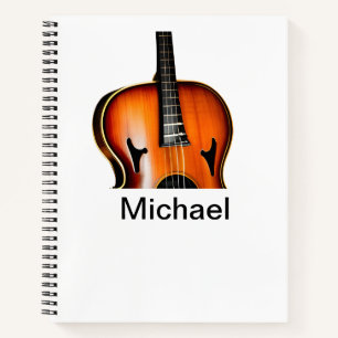 Cuaderno Agrega tu nombre texto marrón amante de la música