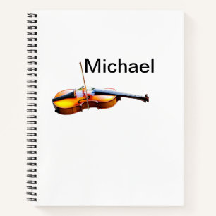 Cuaderno Agrega tu nombre texto marrón amante de la música