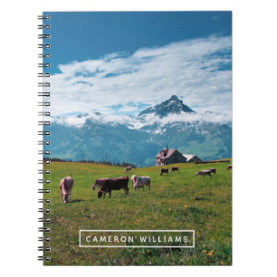 Cuaderno Agrega tu nombre Vacas felices en la granja