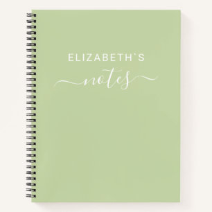 Cuaderno Agrega tu nombre   Verde simple