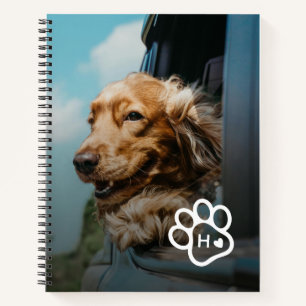Cuaderno Agrega tu propia foto de perro Monograma de mascot