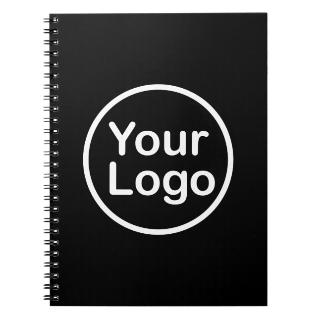 Cuaderno Agrega tu propio logotipo | Fondo negro (Frente)