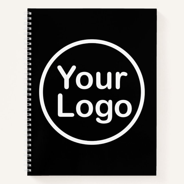 Cuaderno Agrega tu propio logotipo | Fondo negro (Anverso)