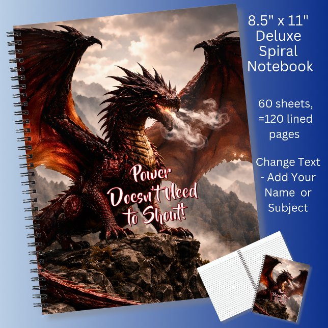 Cuaderno Agrega tu texto - Dragón de Fuego con Alas Rojas c (Subido por el creador)